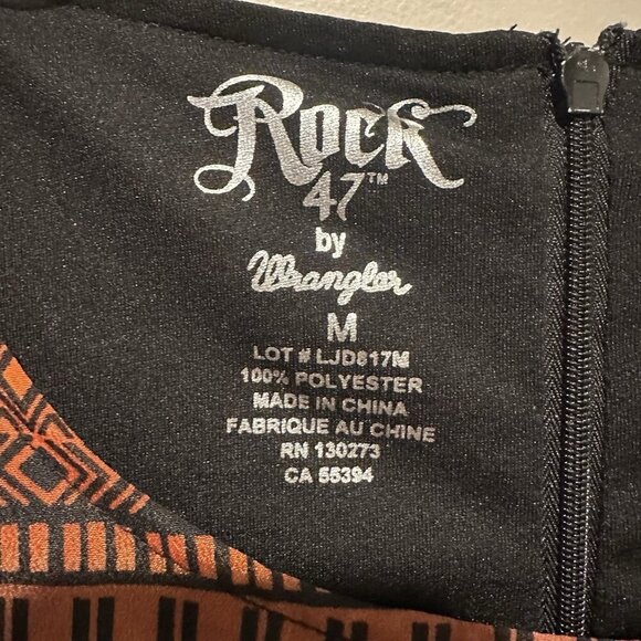 Rock 47 by Wrangler Dress Womens Size Medium Native Aztec Print Festival Western - Picture 5 of 9